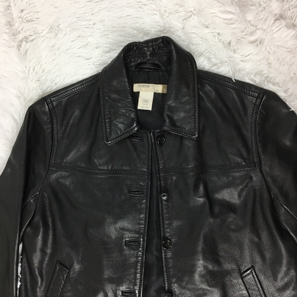 J. Crew Women’s Classic Black Small Leather Jacket - Picture 3 of 8